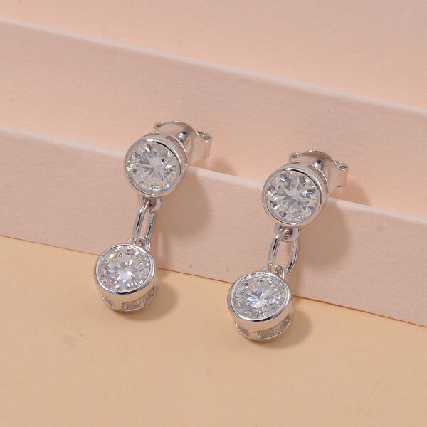 Moissanit Ohrringe, 925 Silber rhodiniert - 2 ct. image number 2