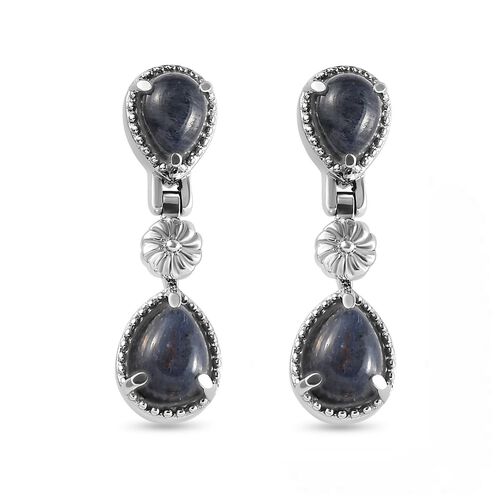 Blaue Aventurin-Ohrringe, Edelstahl ca. 5.35 ct image number 0