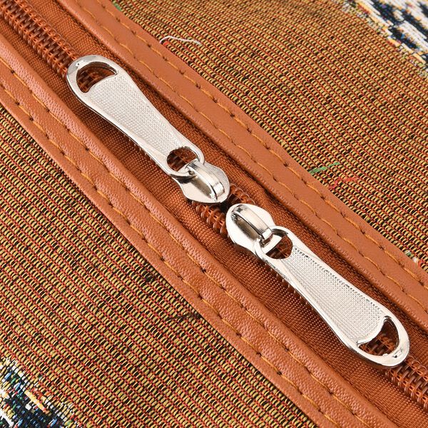 Reisetasche, 45x23x27cm, Braun mit Leopardenmuster image number 8