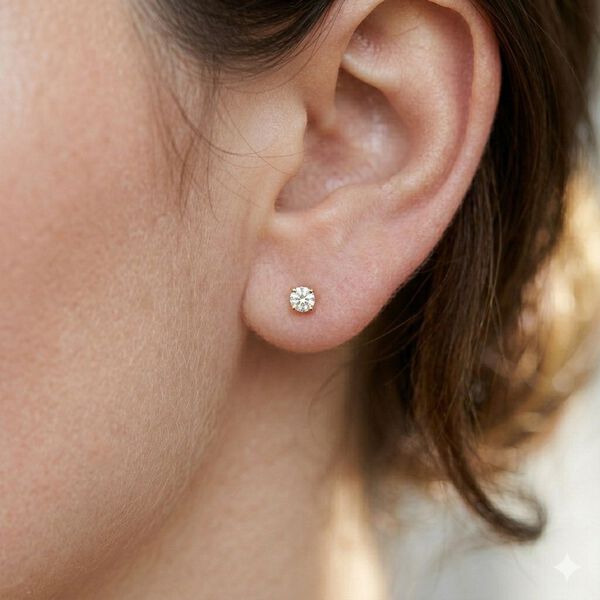 LUXURIANT DIAMOND - Lab Grown Diamant SI-GH Ohrringe 925 Silber 750 Gelbgold Vermeil ca. 0,50 ct. image number 2