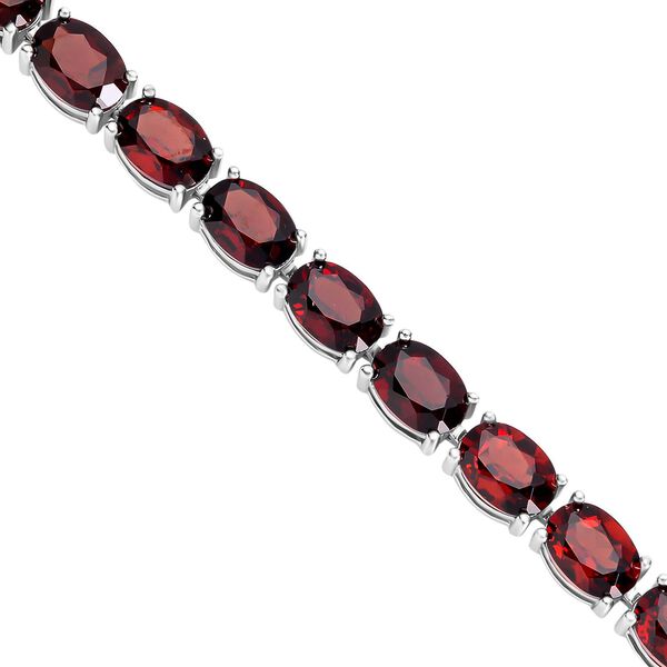 Rotes Granat Armband, ca. 20 cm, 925 Silber rhodiniert ca. 25,53 ct image number 4