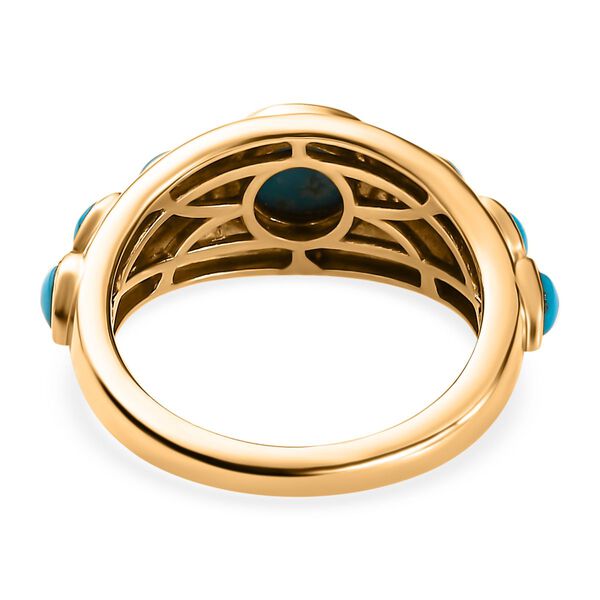 Amerikanischer, nat&uuml;rlicher Sleeping Beauty T&uuml;rkis Ring, 925 Silber vergoldet (Gr&ouml;&szlig;e 16.00) ca. 1.52 ct image number 6