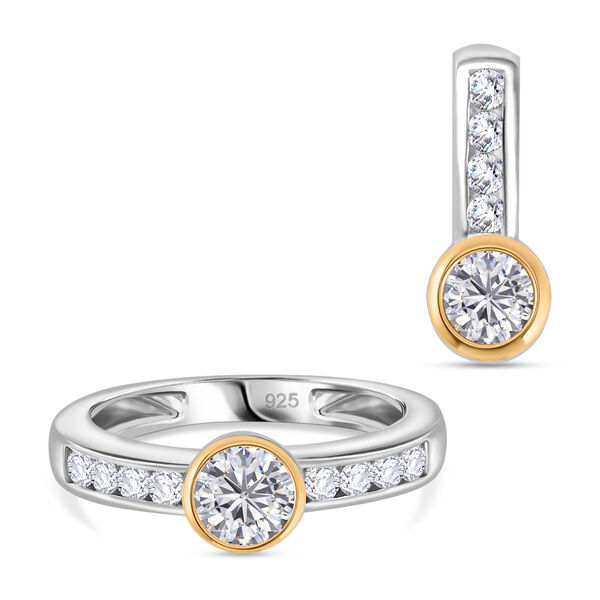 Zweifarbiges Moissanit Schmuckset - 1,76 ct.