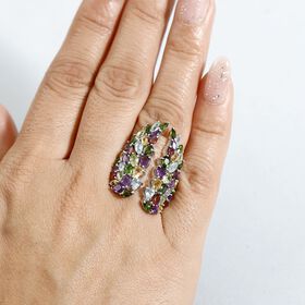 GP Amore Kollektion - Mehrfarbiger Ring, 925 Silber rhodiniert (Größe 19.00) ca. 6.97 ct