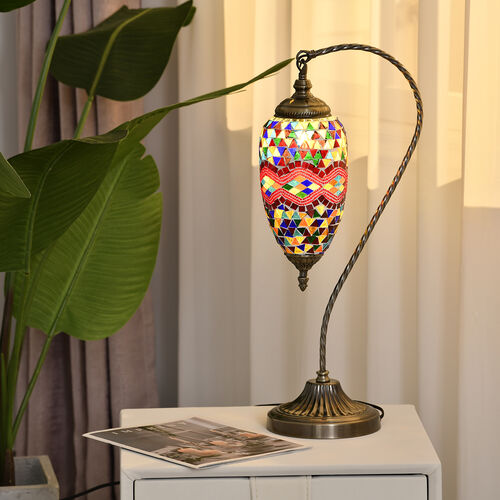 orientalische Mosaikglas-Tischlampe, Mehrfarbig image number 0