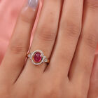 Fissure gefüllt Rubin und Zirkon Ring 925 Silber vergoldet  ca. 2,11 ct image number 2