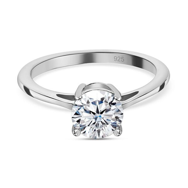 Funkelnde K&ouml;nigin - Moissanit Ring, 925 Silber platiniert- 0,92 ct.