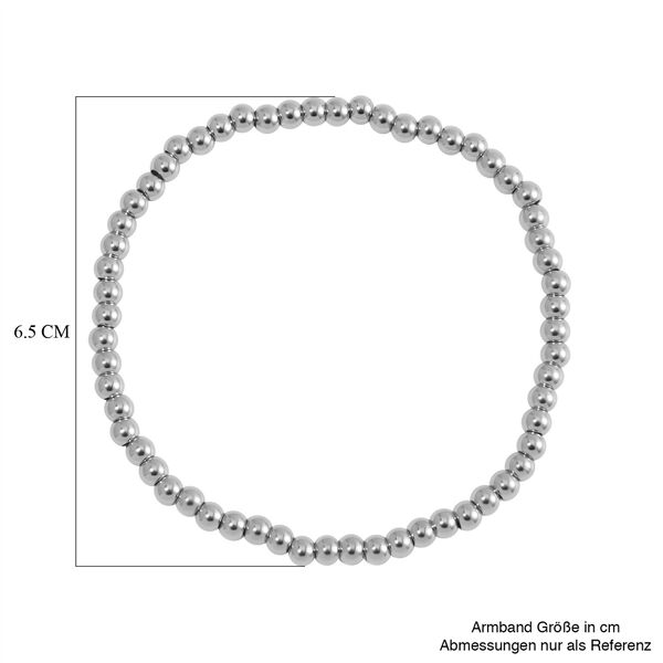 5er-Set – Kugel-Perlen-Armbänder in Silberton image number 10