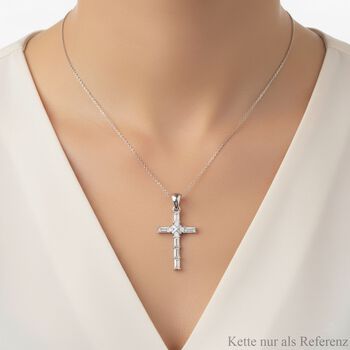 Lustro Stella Wei&szlig;er Zirkonia Anh&auml;nger 925 Silber rhodiniert