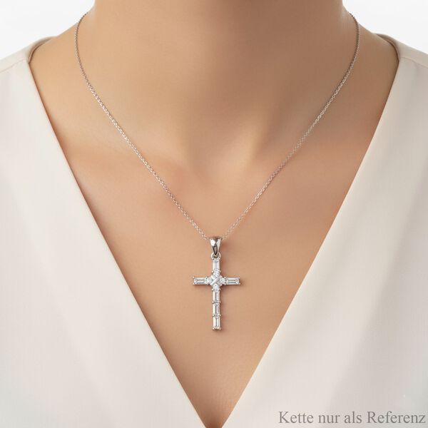 Lustro Stella Wei&szlig;er Zirkonia Anh&auml;nger 925 Silber rhodiniert image number 1