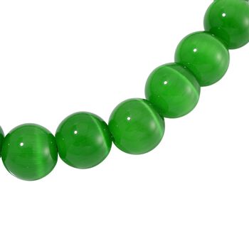 Flexibles gr&uuml;nes Katzenaugen Armband mit Chatoyance-Effekt