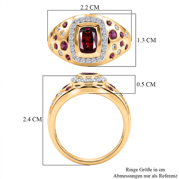 D'Joy AA nat&uuml;rlicher Rhodolith Granat und Zirkon Ring - 2,16 ct. image number 6