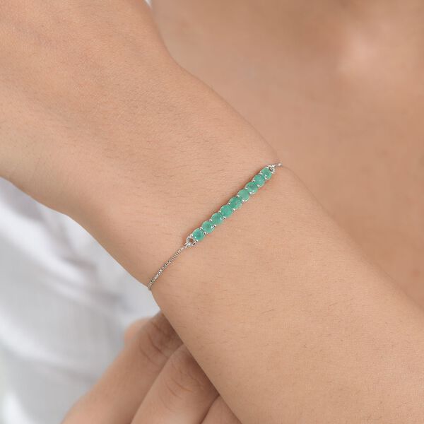 Smaragd Armband ca. 26.75 cm 925 Silber platiniert ca. 0.90 ct image number 3