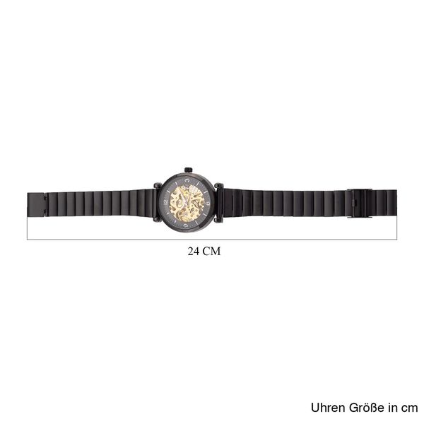 GENOA TIME V2 Automatik-Mechanische Uhr, wei&szlig;es Zifferblatt mit Sonnenschein-Design, 3ATM Wasserdicht, 8,5 cm, Schwarz image number 7