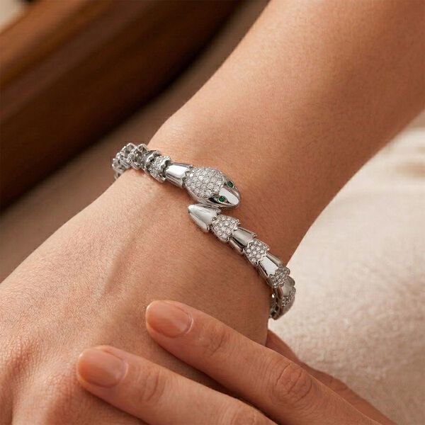 Wei&szlig;er Zirkonia Armband ca. 19 cm Nickelfreies Messing 2.00 ct image number 2