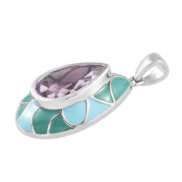 Rosa Amethyst Anh&auml;nger 925 Silber platiniert ca. 3,56 ct image number 5