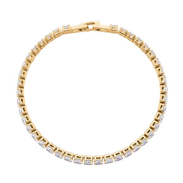 Weißer Zirkonia Schmuckset Nickelfreies Messing vergoldet image number 5