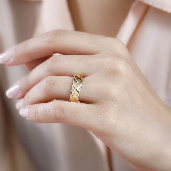 Weißer Diamant Ring, 925 Silber Gelbgold Vermeil, (Größe 17.00) image number 2