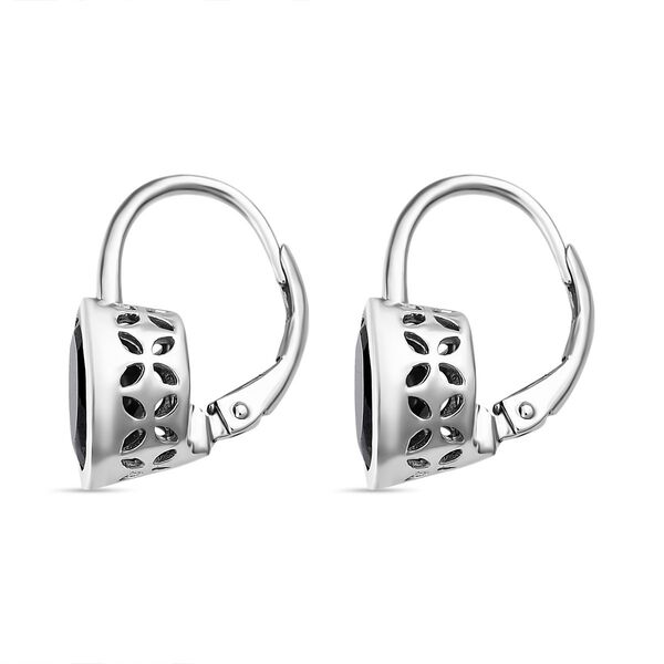 Solit&auml;r Drop schwarze Turmalin-Ohrringe image number 4