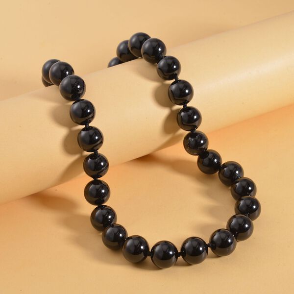 Schwarzer Turmalin Halskette ca. 45 cm 925 Silber rhodiniert ca. 655,30 ct. image number 2