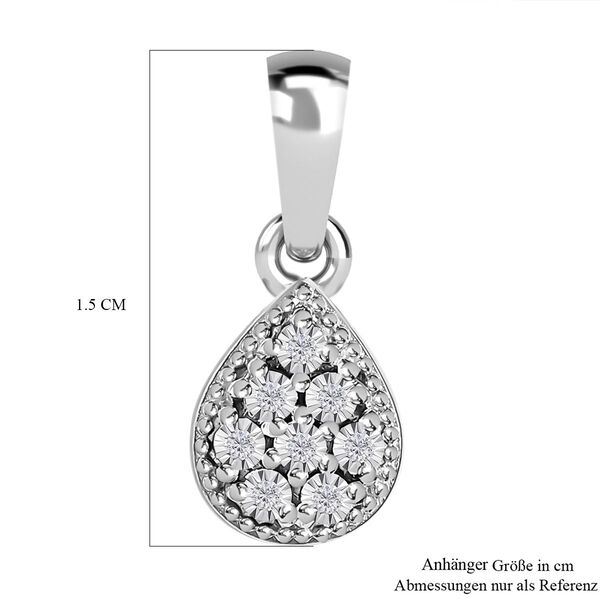 Wei&szlig;er Diamant P3 Anh&auml;nger 925 Silber rhodiniert image number 6