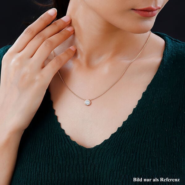 LUXURIANT VS-EF Labor Diamant Anhänger mit 50cm Kette, 925 Silber Roségold Vermeil- 0,25 ct. image number 2