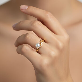 EVER TRUE S&uuml;&szlig;wasser Perle (5-5.5 mm) Ring Nickelfreies Messing (Gr&ouml;&szlig;e 20.00), Goldfarben