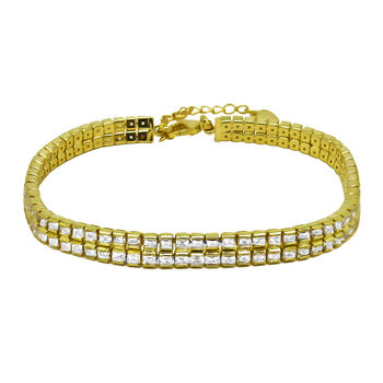 AAA Zirkonia Armband ca. 19 cm Messing vergoldet