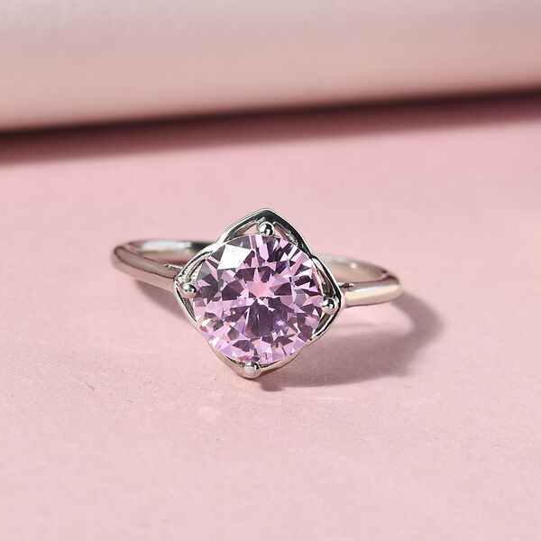 LUSTRO STELLA Rosa Zirkonia 925 Silber platiniert  ca. 3,47 ct image number 2