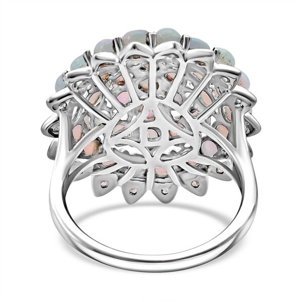 AA Nat&uuml;rlicher, &auml;thiopischer Welo Opal, Wei&szlig;er Zirkon Ring 925 Silber rhodiniert (Gr&ouml;&szlig;e 18.00) ca. 3,70 ct image number 5