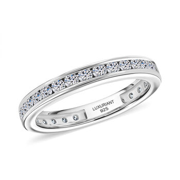 LUXURIANT SGL zertifizierter VS-EF Labor Diamant Ring, 925 Silber rhodiniert - 0,99 ct.