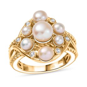 Süßwasser Perle (6-6.5 mm) Ring Nickelfreies Messing (Größe 18.00) 6.74 ct