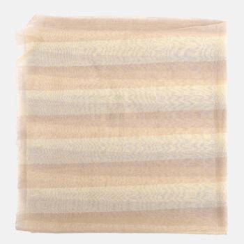 Baumwolle und Seide Unisex Schal, Streifenmuster, Gr&ouml;&szlig;e 210x100 cm, Beige und Wei&szlig;
