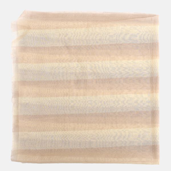 Baumwolle und Seide Unisex Schal, Streifenmuster, Gr&ouml;&szlig;e 210x100 cm, Beige und Wei&szlig; image number 4