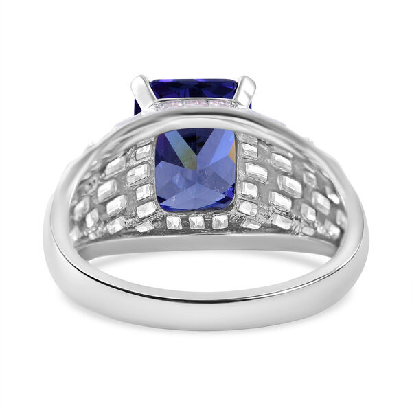 LUSTRO STELLA Blauer und wei&szlig;er Zirkonia-Ring - 9,16 ct. image number 3
