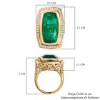 Smaragd-Quarz-Triplette, weißer Zirkon Ring, 925 Silber Gelbgold Vermeil (Größe 18.00) ca. 16.82 ct image number 6