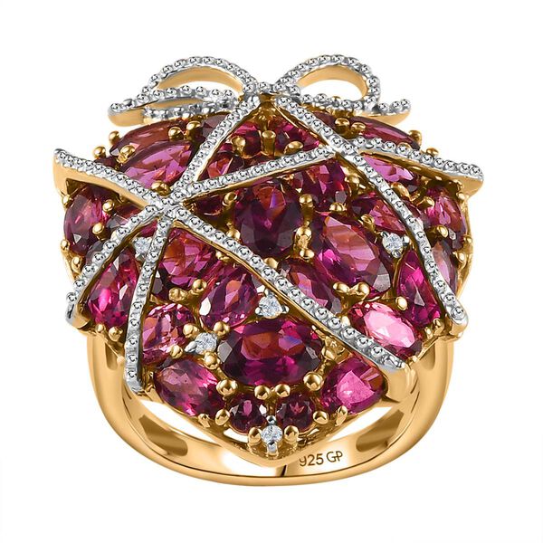 GP Amore Kollektion- Rhodolith Granat, Zirkon und blauer Saphir-Ring- 9,29 ct. image number 4