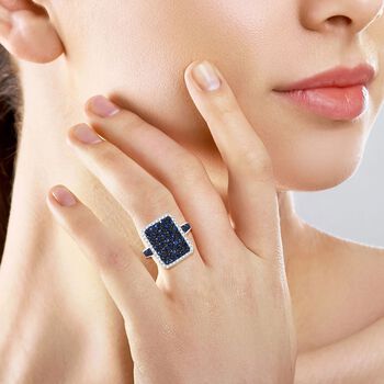 AA blauer Saphir und Zirkon-Ring - 2,30 ct.