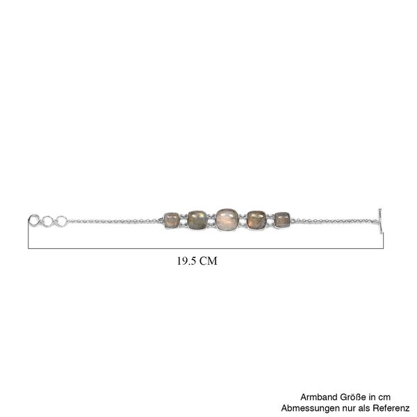 Feuer Labradorit Armband, ca. 19 cm, 925 Silber platiniert ca. 26.11 ct image number 5