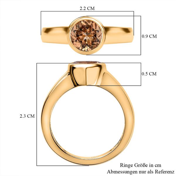 Ceylon kaiserlicher Granat Ring, 925 Silber Gelbgold Vermeil (Gr&ouml;&szlig;e 19.00) ca. 1.62 ct image number 6