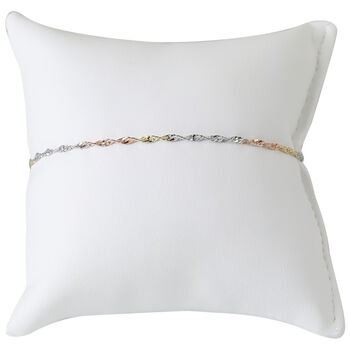 CLASSIC SINGAPORE 925 Silber Tricolor Armband ca. 18 cm + 2.5 cm Extender