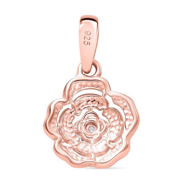 Wei&szlig;er Diamant Anh&auml;nger 925 Silber 750 ros&eacute;vergoldet image number 5