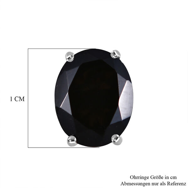 EverTrue AA schwarze Glasachat und Zirkon Ohrringe in Silberton - 4,42 ct. image number 4