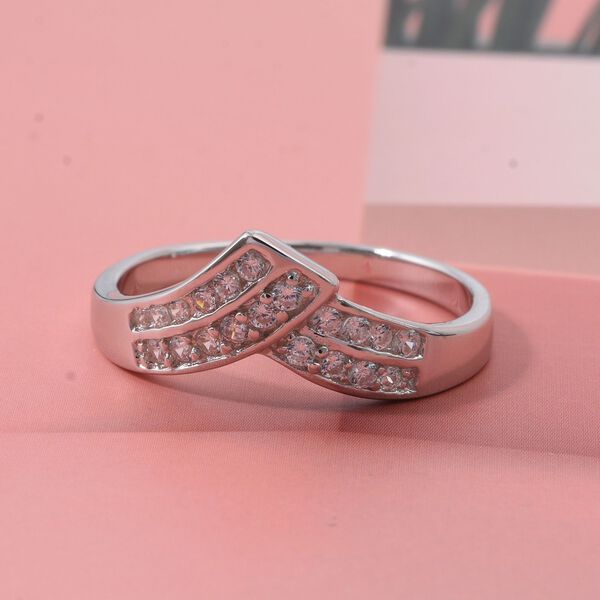 Lustro Stella Weißer Zirkonia Ring 925 Silber rhodiniert (Größe 17.00) image number 1