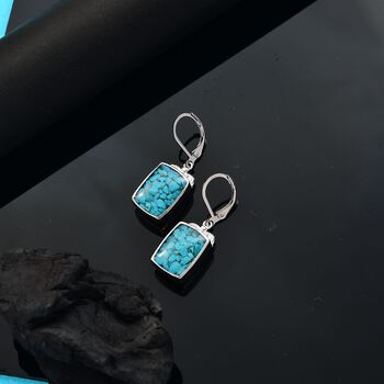 Sleeping Beauty Matrix T&uuml;rkis Ohrringe 950 Kupfer ca. 9.20 ct