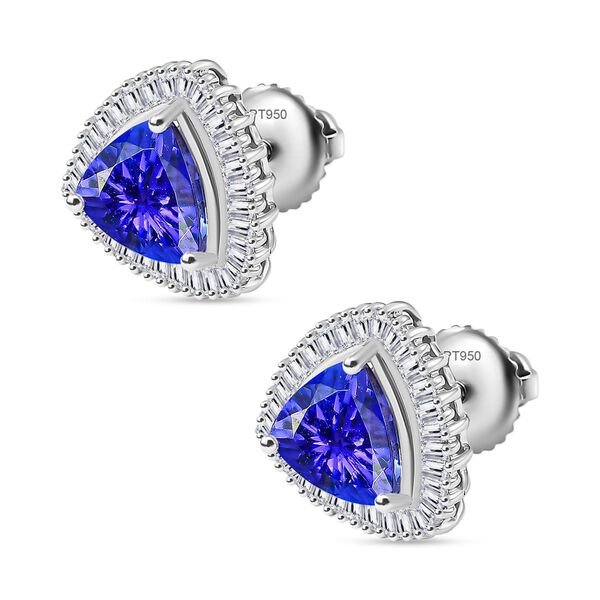 RHAPSODY AAAA Tansanit und VS Diamant Ohrringe in 950 Platin - 2,59 ct. image number 4