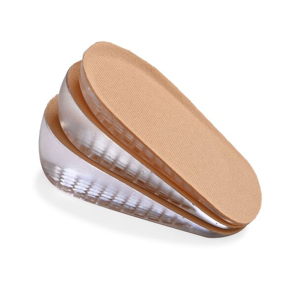 3er-Set Silikon-Ferseneinlagen, H&ouml;henerh&ouml;hung, Waben-Design, 11x6 cm, Transparent, 1/2/3 cm H&ouml;he image number 8