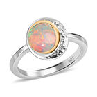 Natürlicher Äthiopischer Opal Sonne, Mond und Erde Ring 925 Silber Zweifarbige Beschichtung image number 5