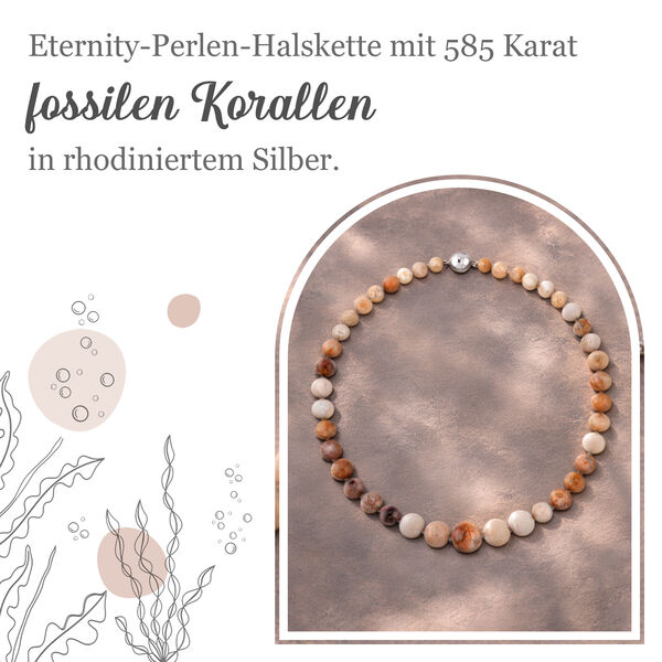 Runde, fossile Korallen-Halskette image number 3