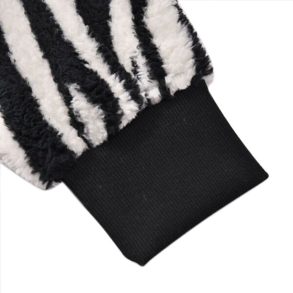 Hoodie mit Kapuze im Zebra-Muster, Weiß und schwarz image number 4